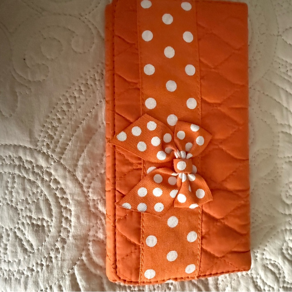 Orange Polka Dot Quilted Wallet